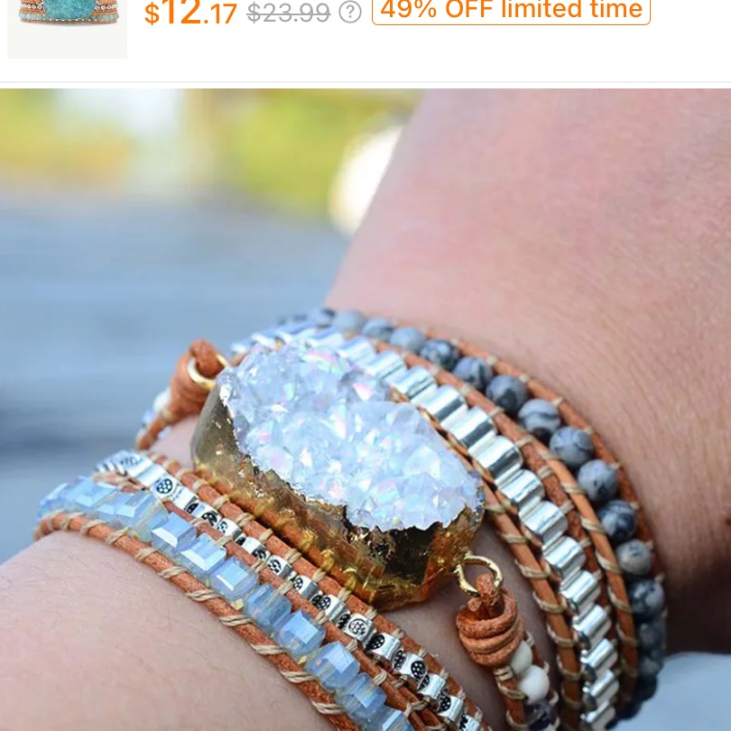Elegant Crystal And Bead Wrap Bracelet